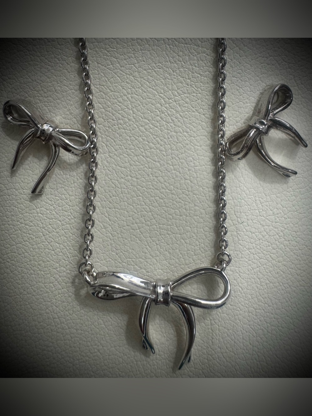 Sterling Silver Bow Necklace and Earring Set